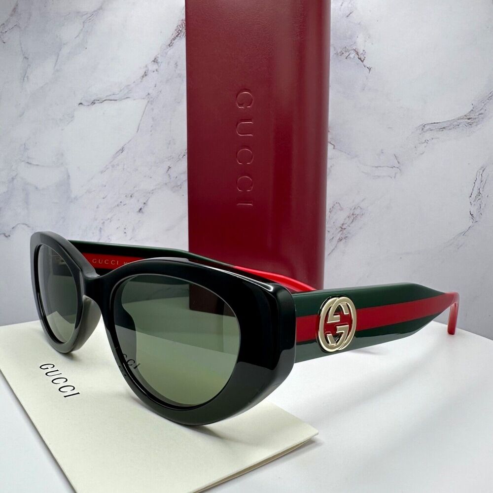 STYLISH GUCCI Sunglasses Black Gold Newest Collection GG1862S Metal Logo Cat Eye - Picture 8 of 16